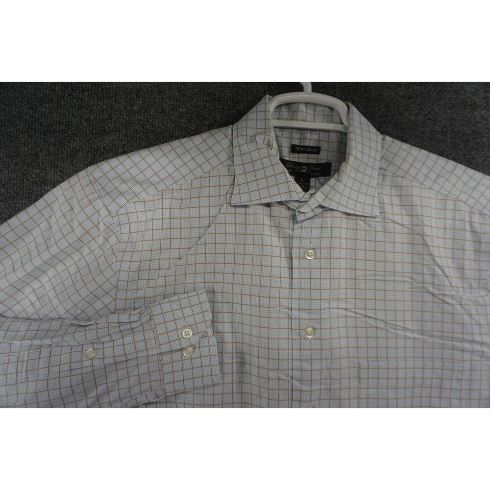 Pronto Uomo Shirt Mens Large Non Iron Button Up Long Sleeve Cotton